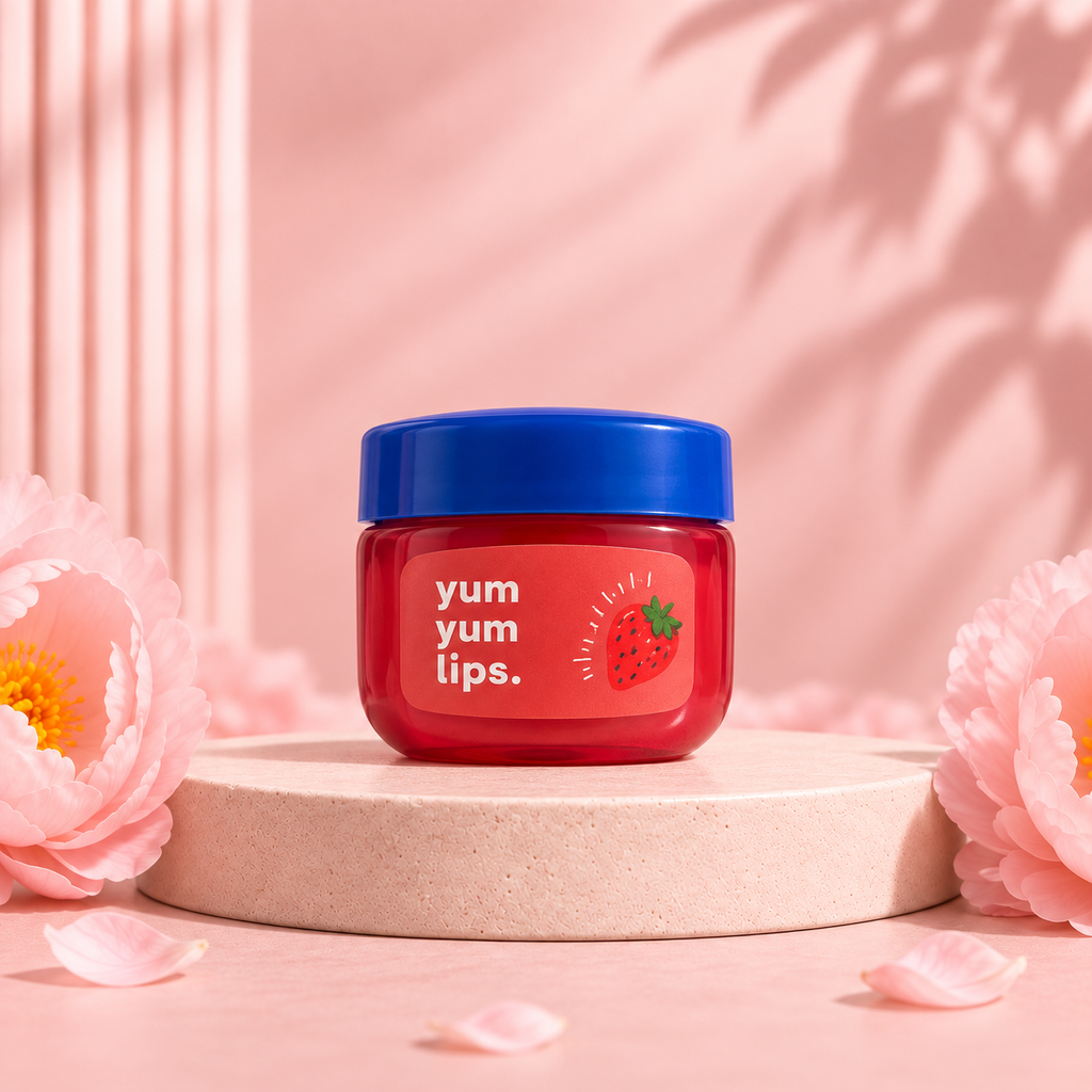 One strawberry lip balm pot included in the Bio Soft 12-piece box