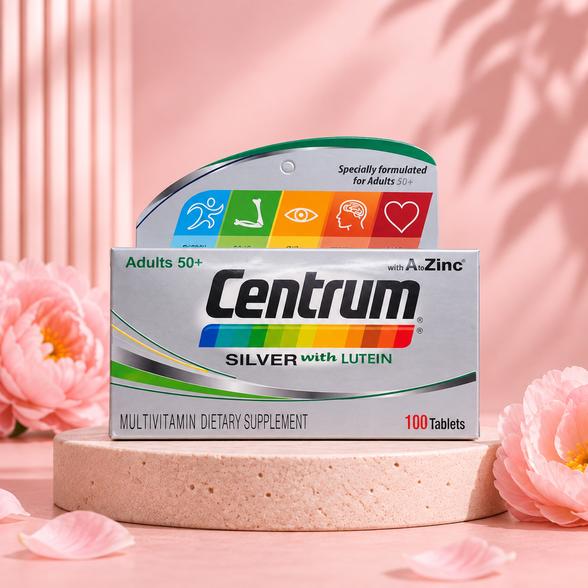 Centrum Silver with Lutein — 100 Tablets — treated product image
