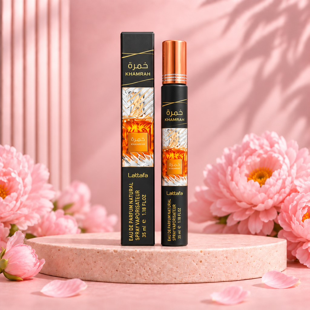 Khamrah 35 ml pocket spray included in the six-piece Lattafa set