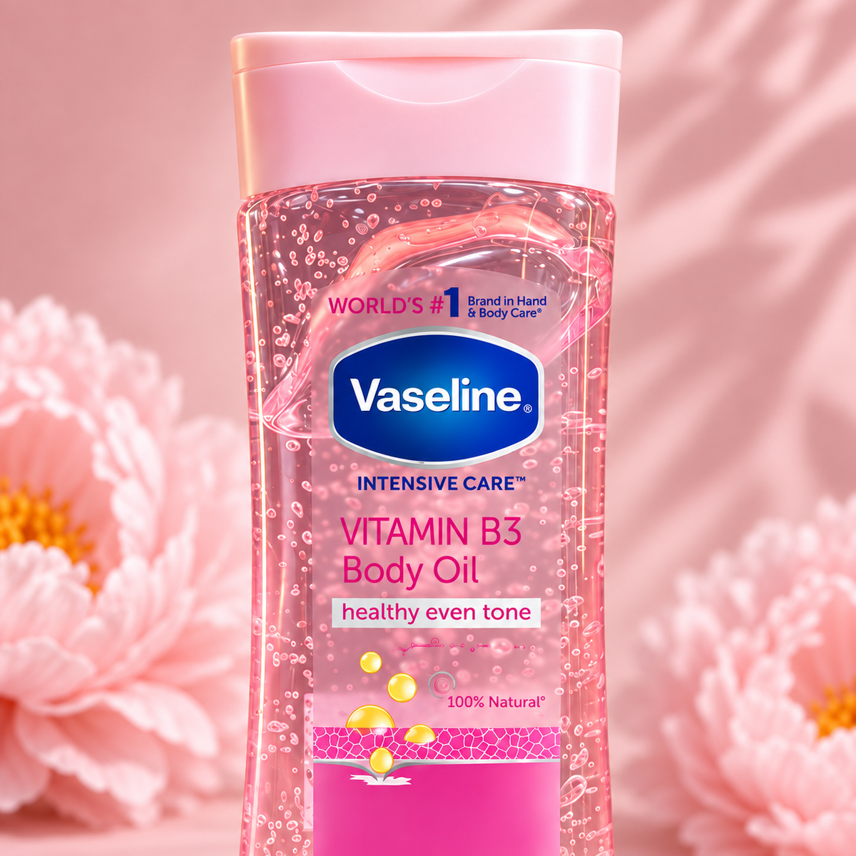vitamin b3 body oil formula close-up; refer to selected size for pack volume